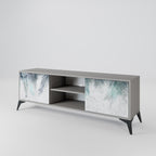 PALM VEIL 2-Door TV Stand in Grey Finish