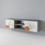 TRANQUIL TWIG Mueble de TV de 2 Puertas en Acabado Gris