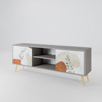 TRANQUIL TWIG Mueble de TV de 2 Puertas en Acabado Gris
