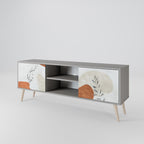 TRANQUIL TWIG Mueble de TV de 2 Puertas en Acabado Gris