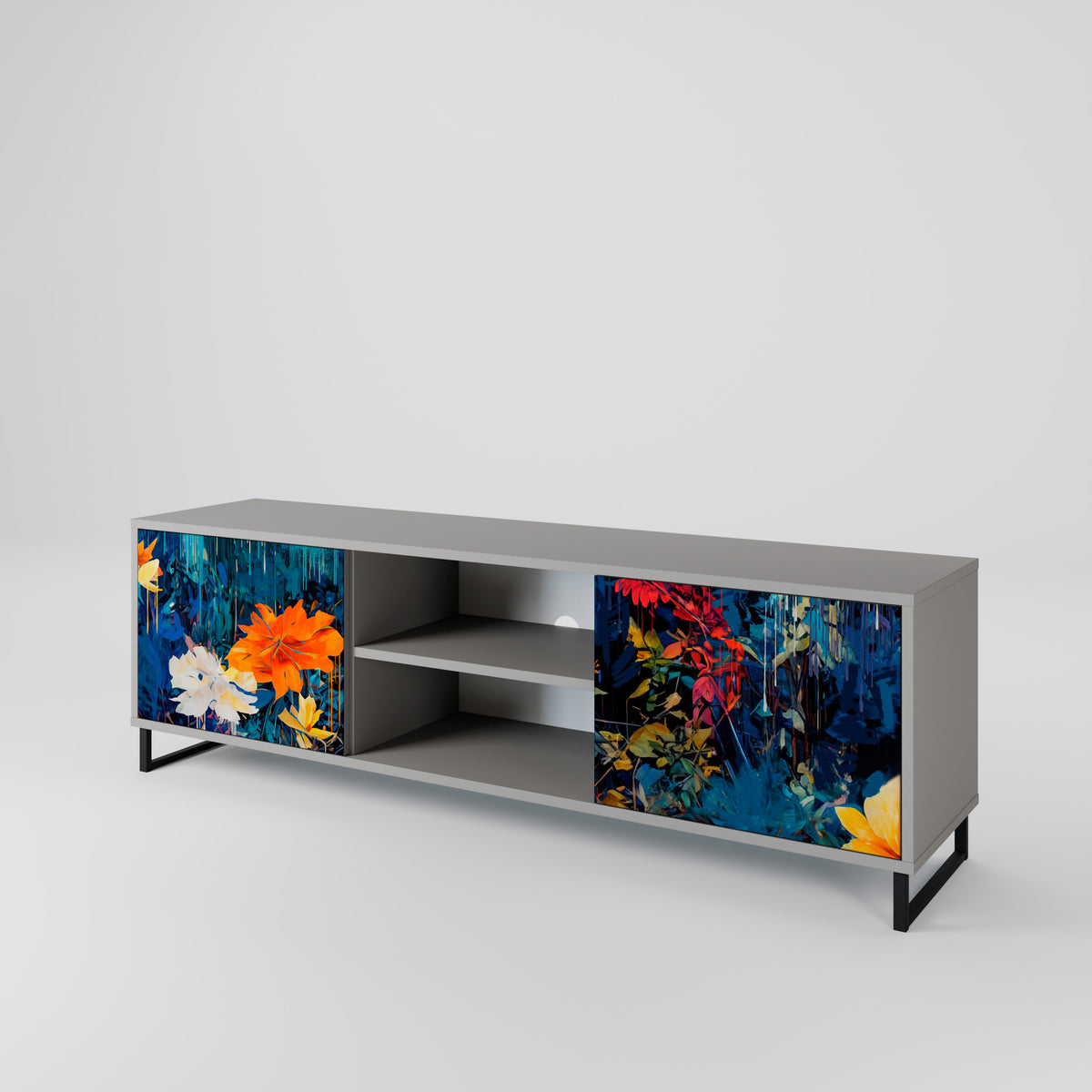 MIDNIGHT BLOSSOM Mueble de TV de 2 Puertas