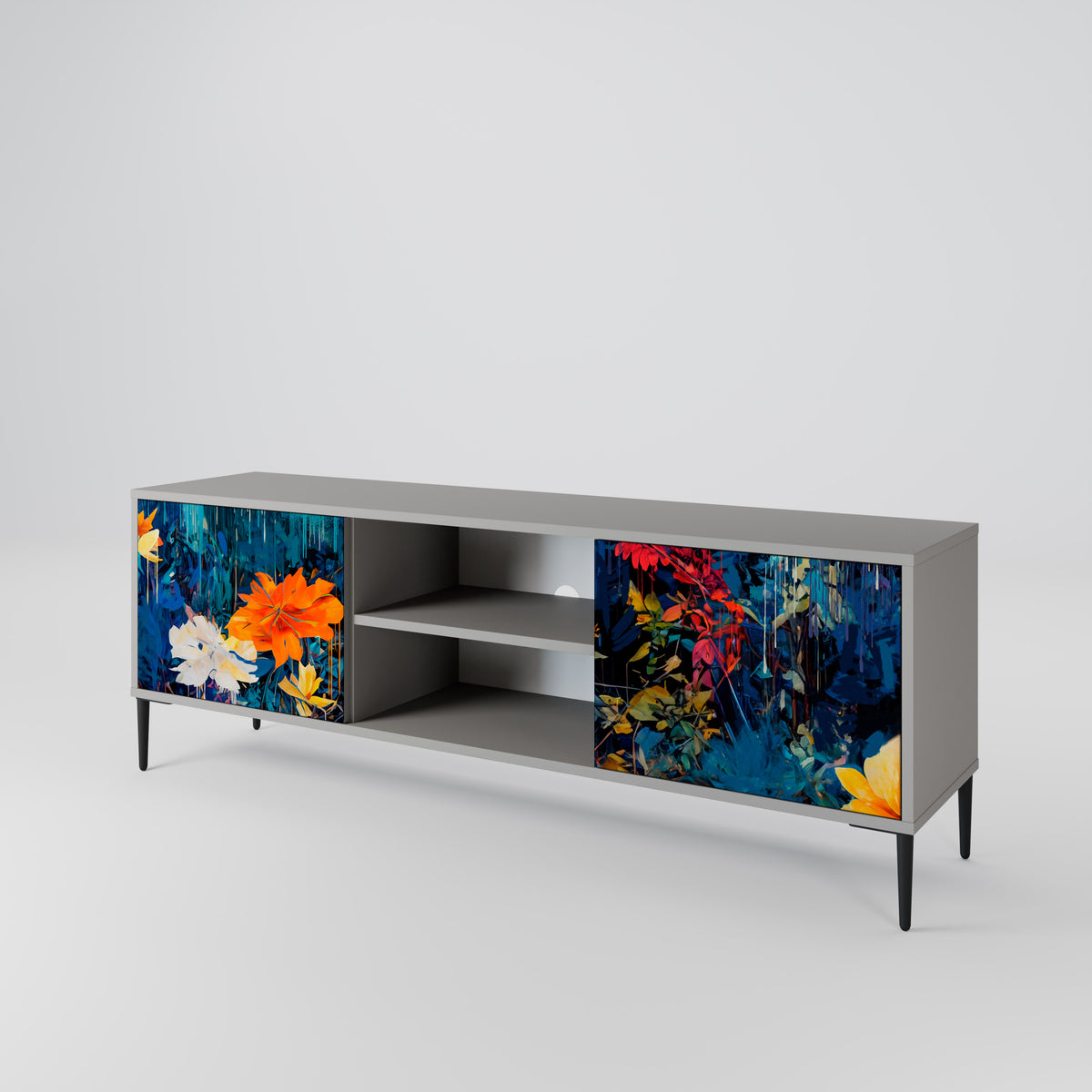 MIDNIGHT BLOSSOM Mueble de TV de 2 Puertas