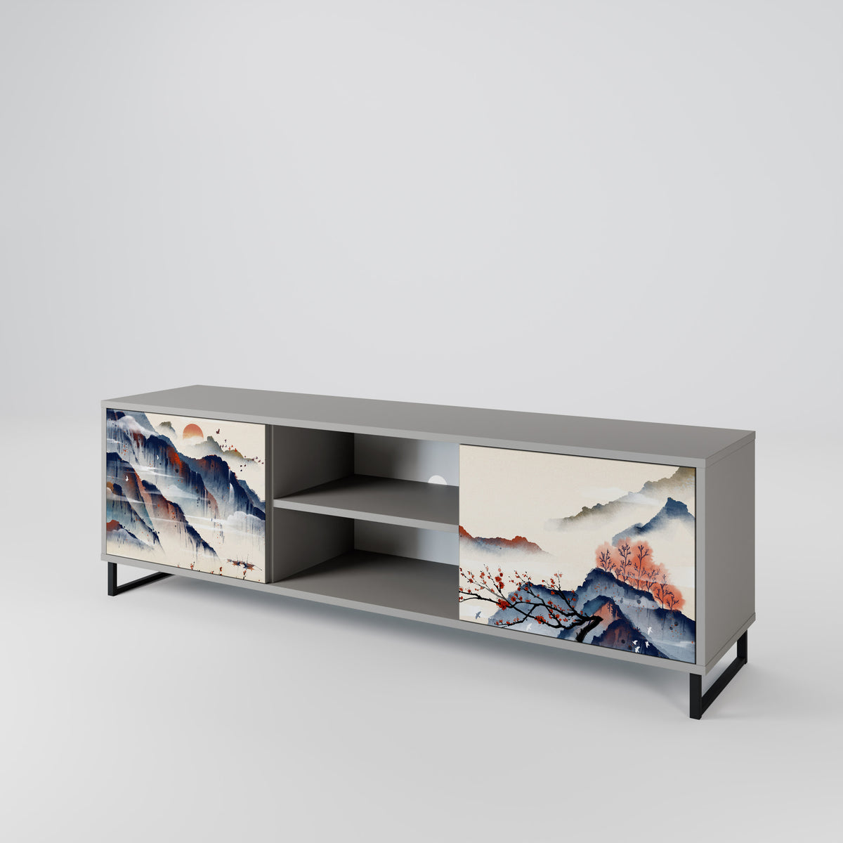 JAPANESE LANDSCAPE Mueble de TV de 2 Puertas