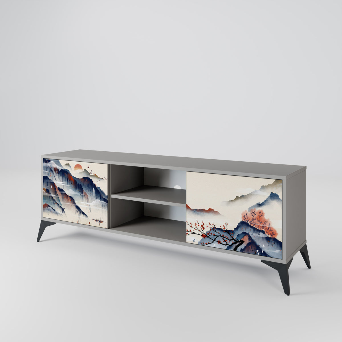 JAPANESE LANDSCAPE Mueble de TV de 2 Puertas