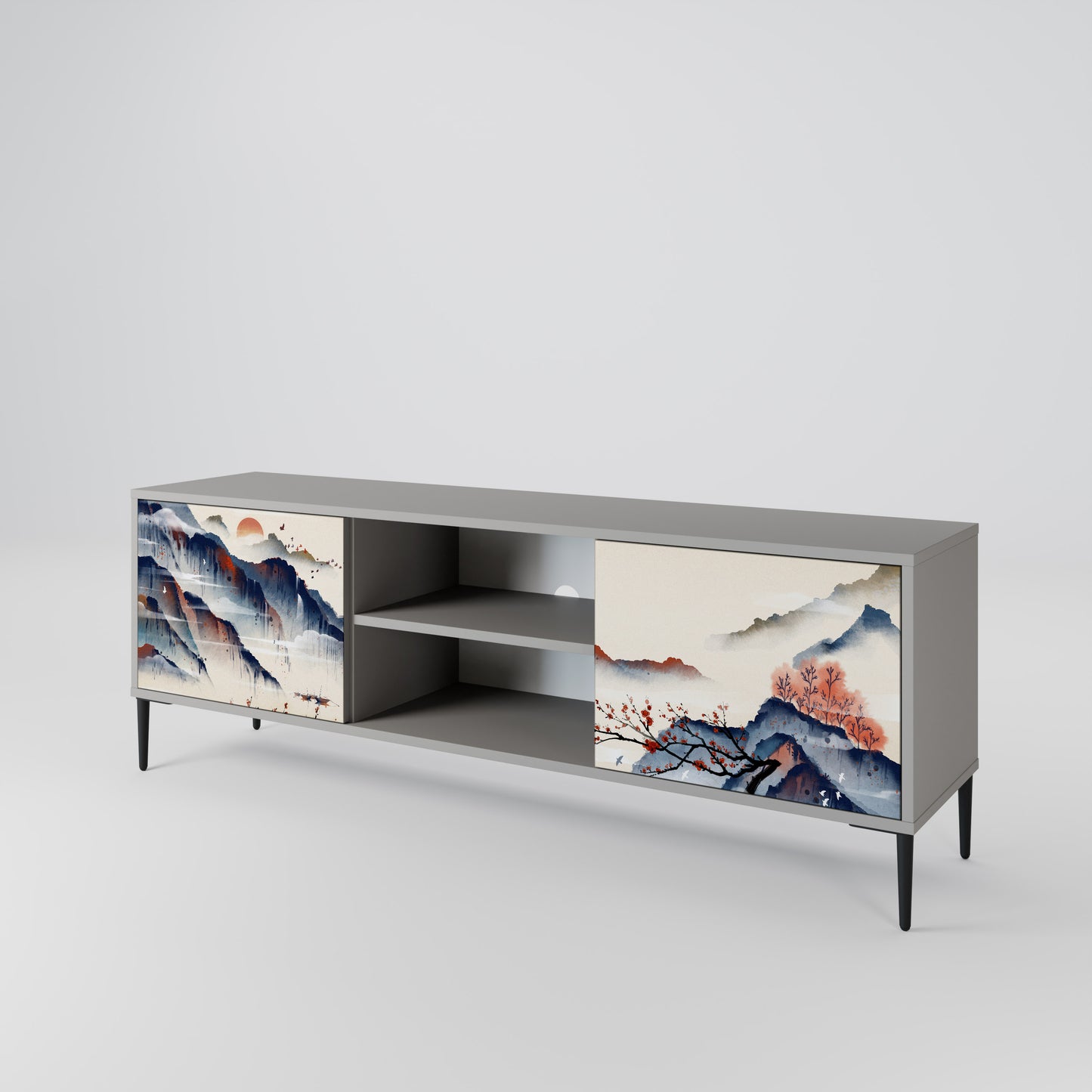 JAPANESE LANDSCAPE Mueble de TV de 2 Puertas
