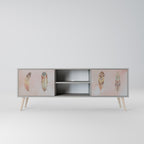 THE DELIQUESCE Mueble de TV de 2 Puertas en Acabado Gris