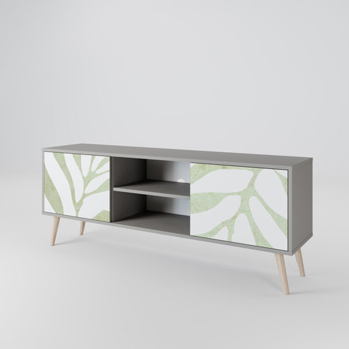 BOTANICAL SPARK 2-Door TV Stand in Grey Finish