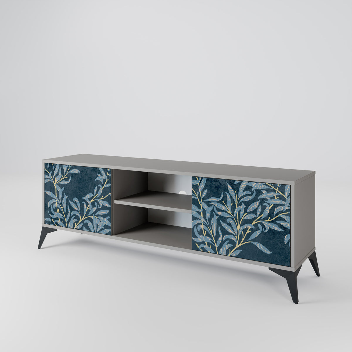 BLUE LEAVES Mueble de TV de 2 Puertas