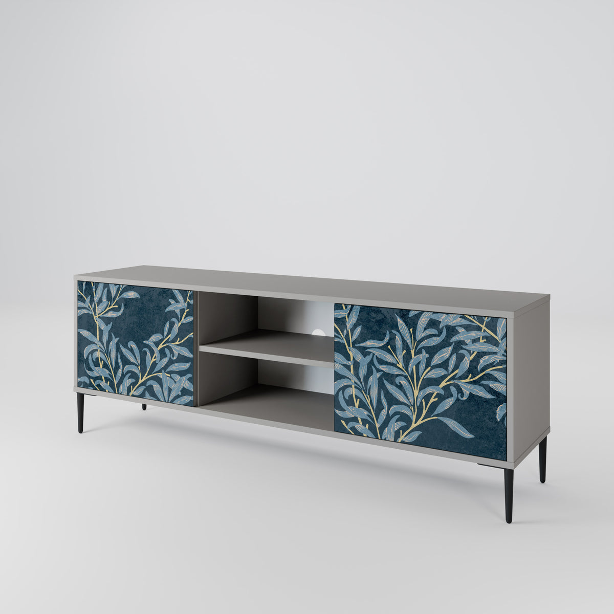 BLUE LEAVES Mueble de TV de 2 Puertas