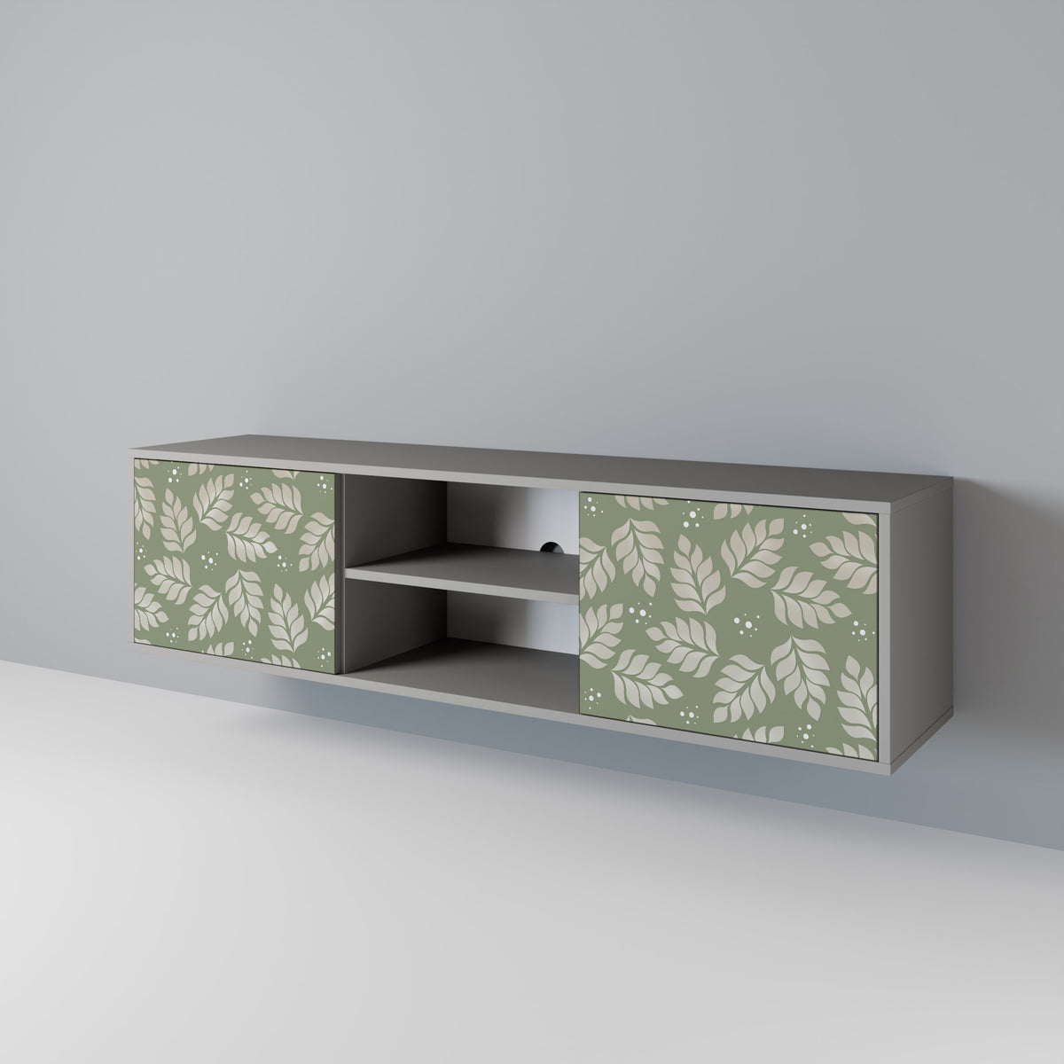 LEAVES ON GREEN Mueble de TV de 2 Puertas
