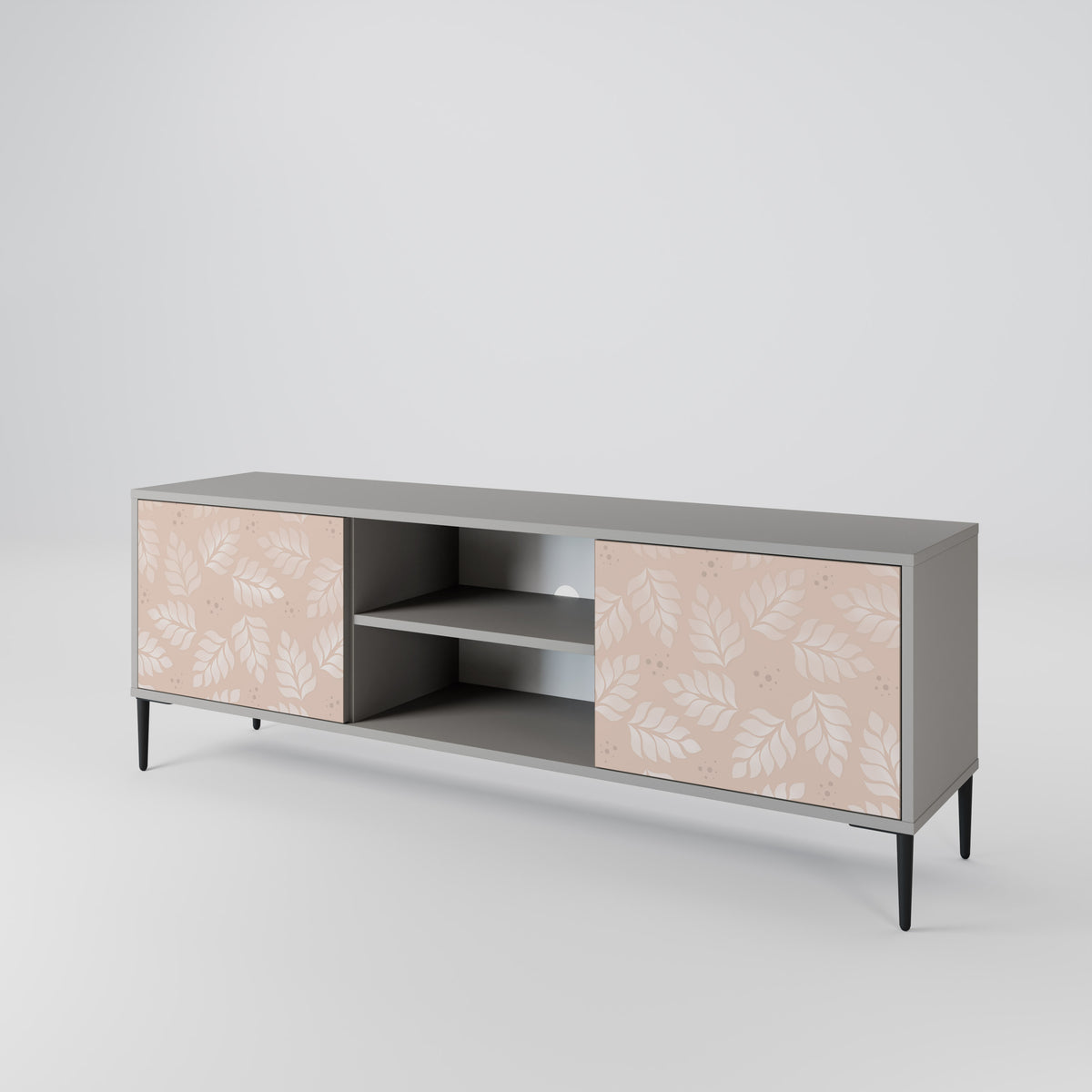 LEAVES ON BEIGE Mueble de TV de 2 Puertas