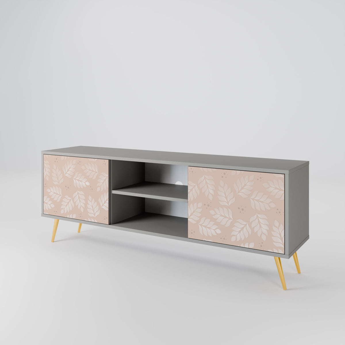 LEAVES ON BEIGE Mueble de TV de 2 Puertas