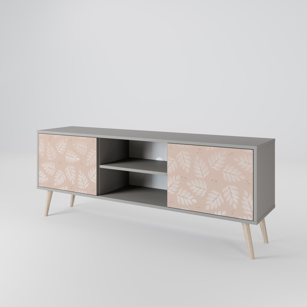 LEAVES ON BEIGE Mueble de TV de 2 Puertas