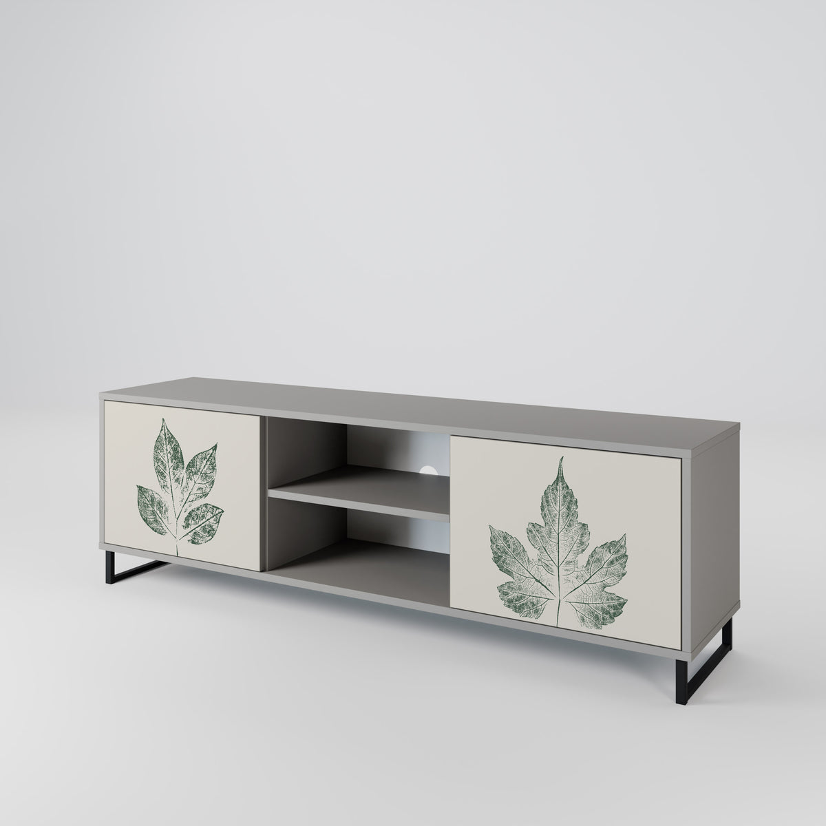 GREEN LEAFY STAMPS Mueble de TV de 2 Puertas