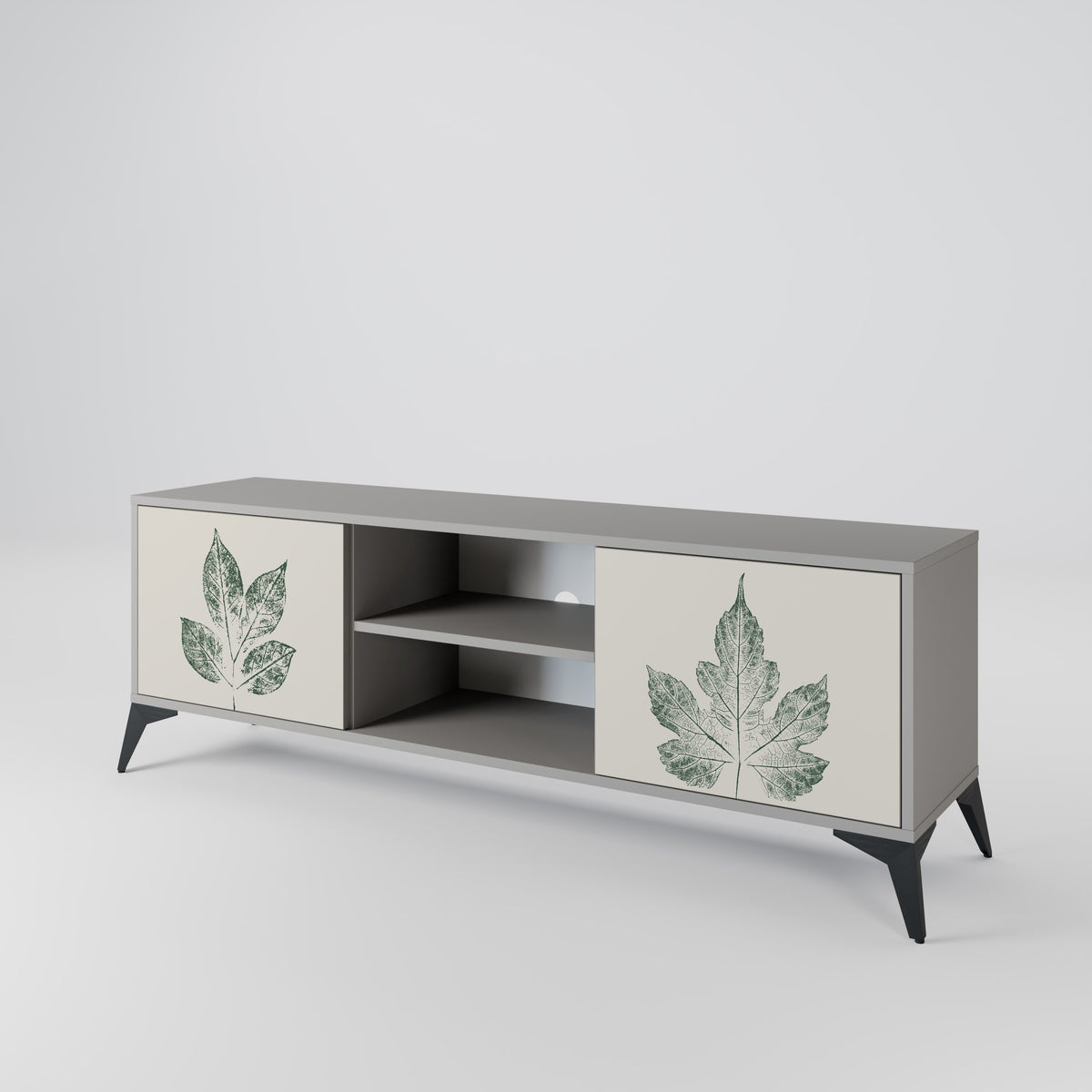 GREEN LEAFY STAMPS Mueble de TV de 2 Puertas