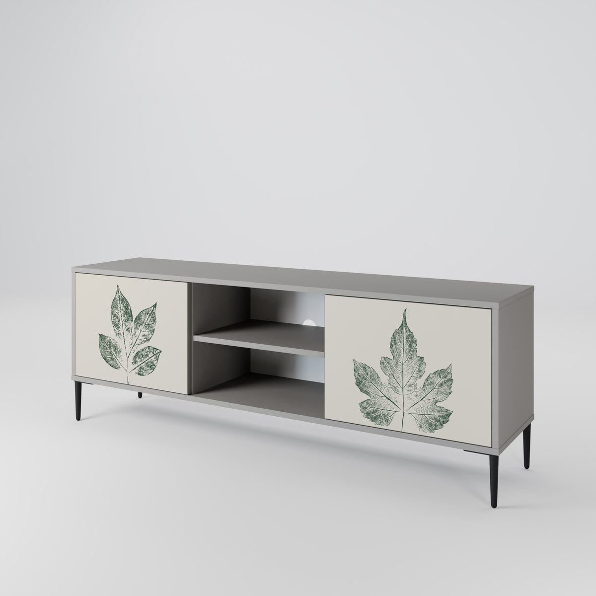 GREEN LEAFY STAMPS Mueble de TV de 2 Puertas