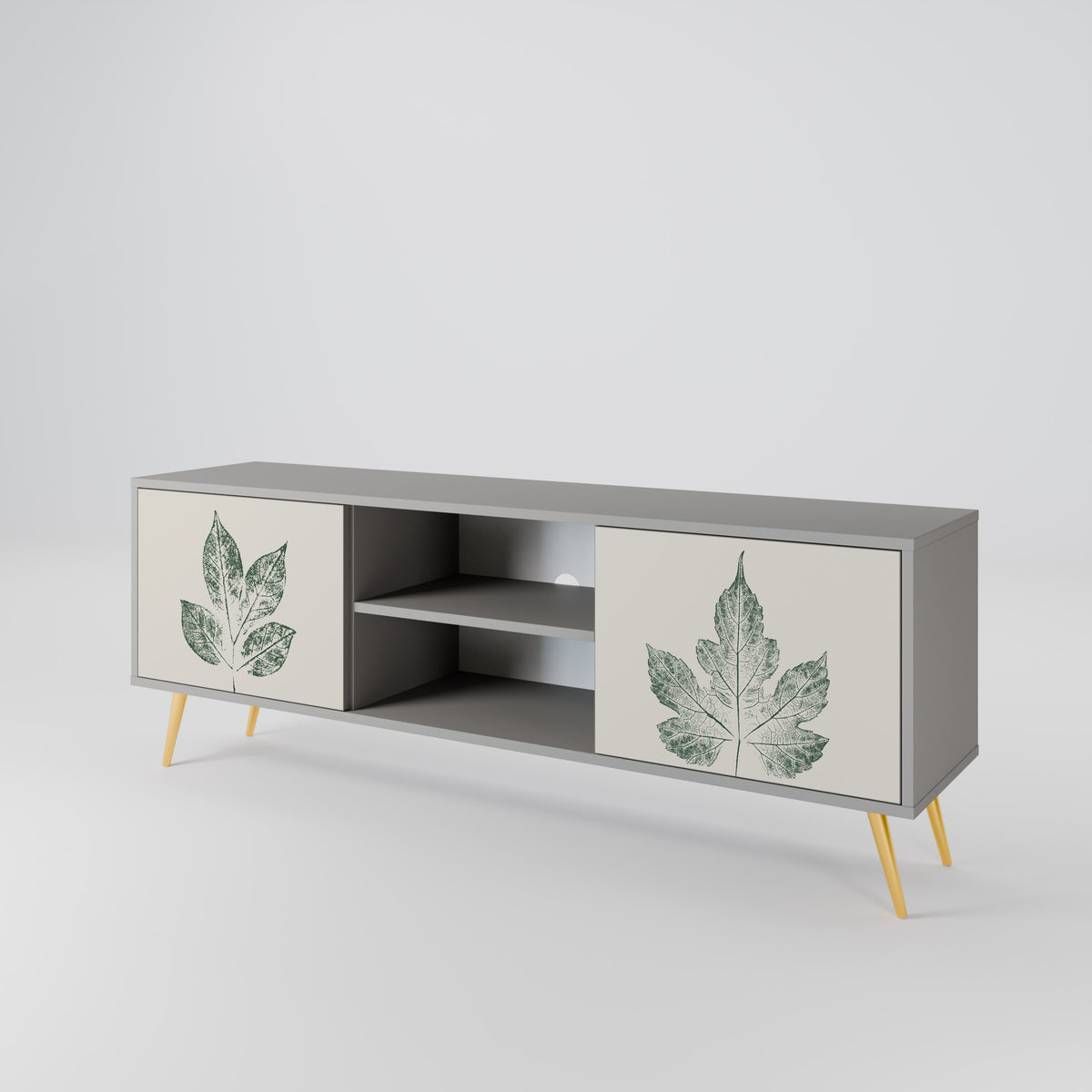 GREEN LEAFY STAMPS Mueble de TV de 2 Puertas