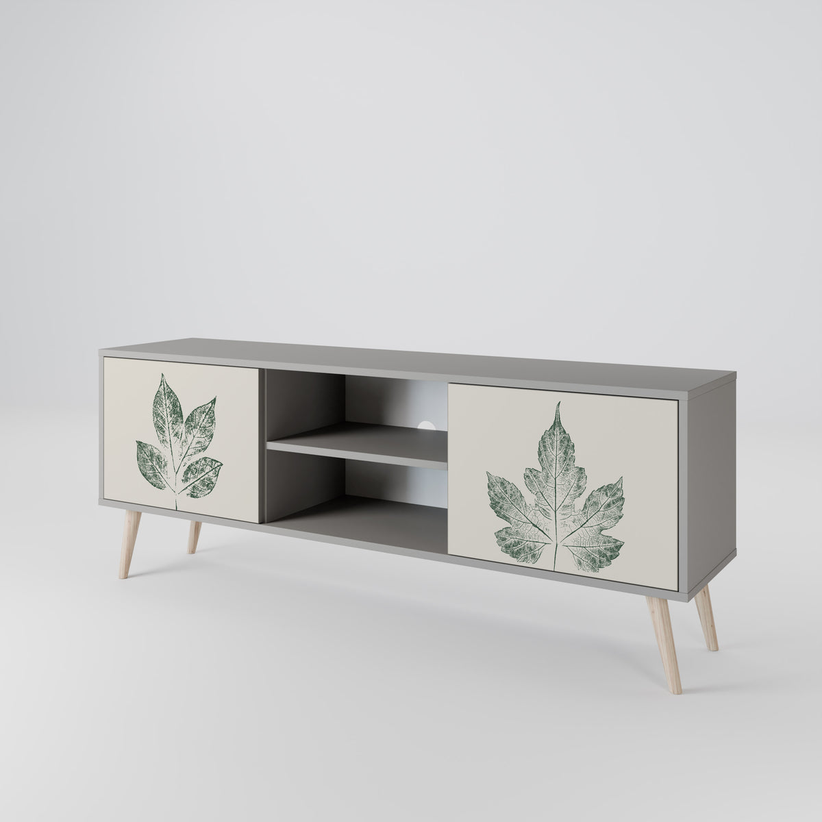 GREEN LEAFY STAMPS Mueble de TV de 2 Puertas