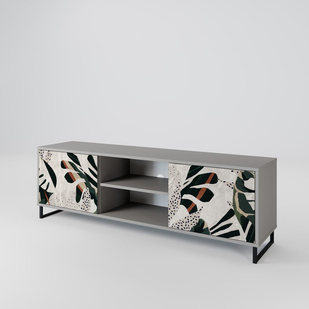 VERDURE FORMATION 2-Door TV Stand in Grey Finish