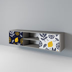 CITRUS BLACK AND WHITE Mueble de TV de 2 Puertas en Acabado Gris