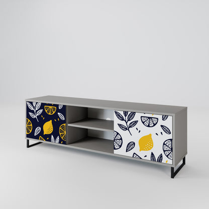 CITRUS BLACK AND WHITE Mueble de TV de 2 Puertas