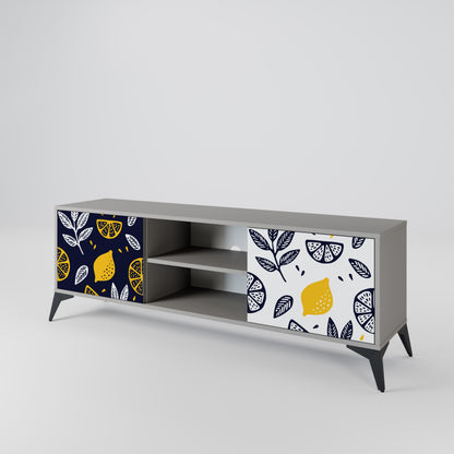 CITRUS BLACK AND WHITE Mueble de TV de 2 Puertas