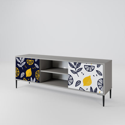 CITRUS BLACK AND WHITE Mueble de TV de 2 Puertas