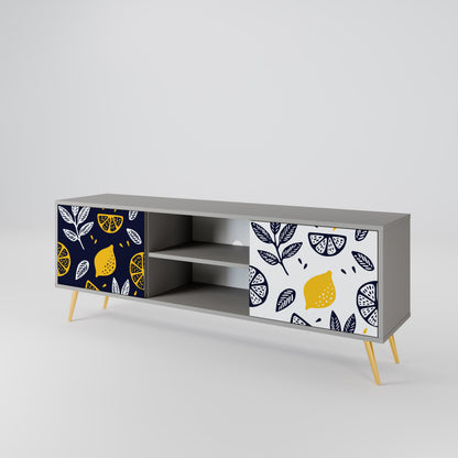 CITRUS BLACK AND WHITE Mueble de TV de 2 Puertas