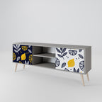 CITRUS BLACK AND WHITE Mueble de TV de 2 Puertas en Acabado Gris