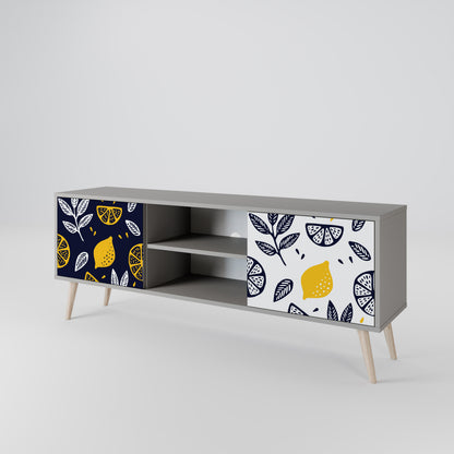 CITRUS BLACK AND WHITE Mueble de TV de 2 Puertas