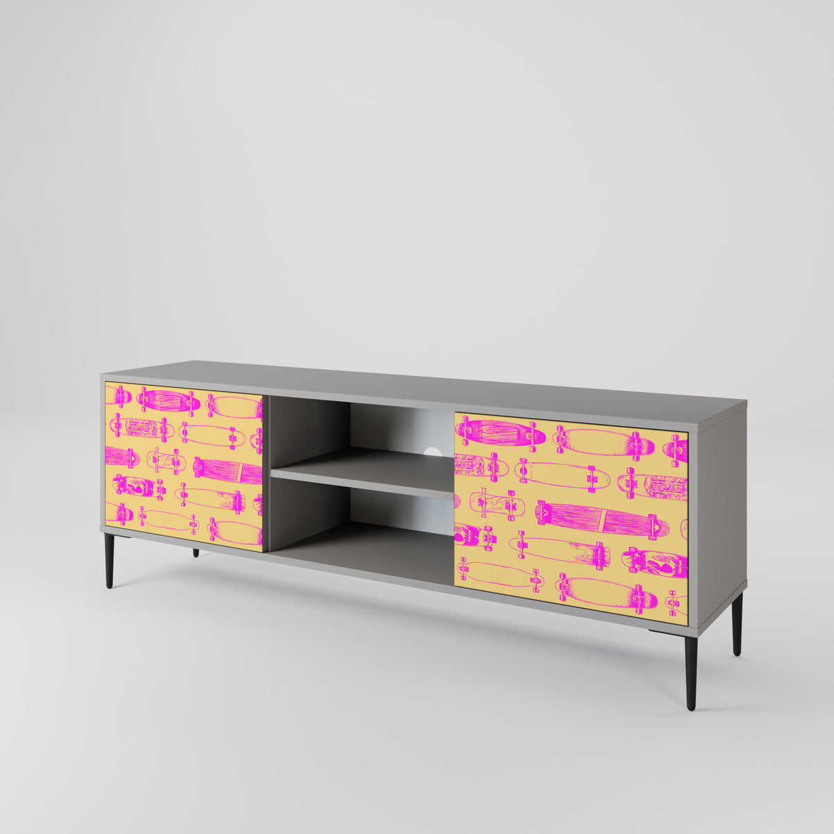 SKATEBOARD ARTISTRY Mueble de TV de 2 Puertas