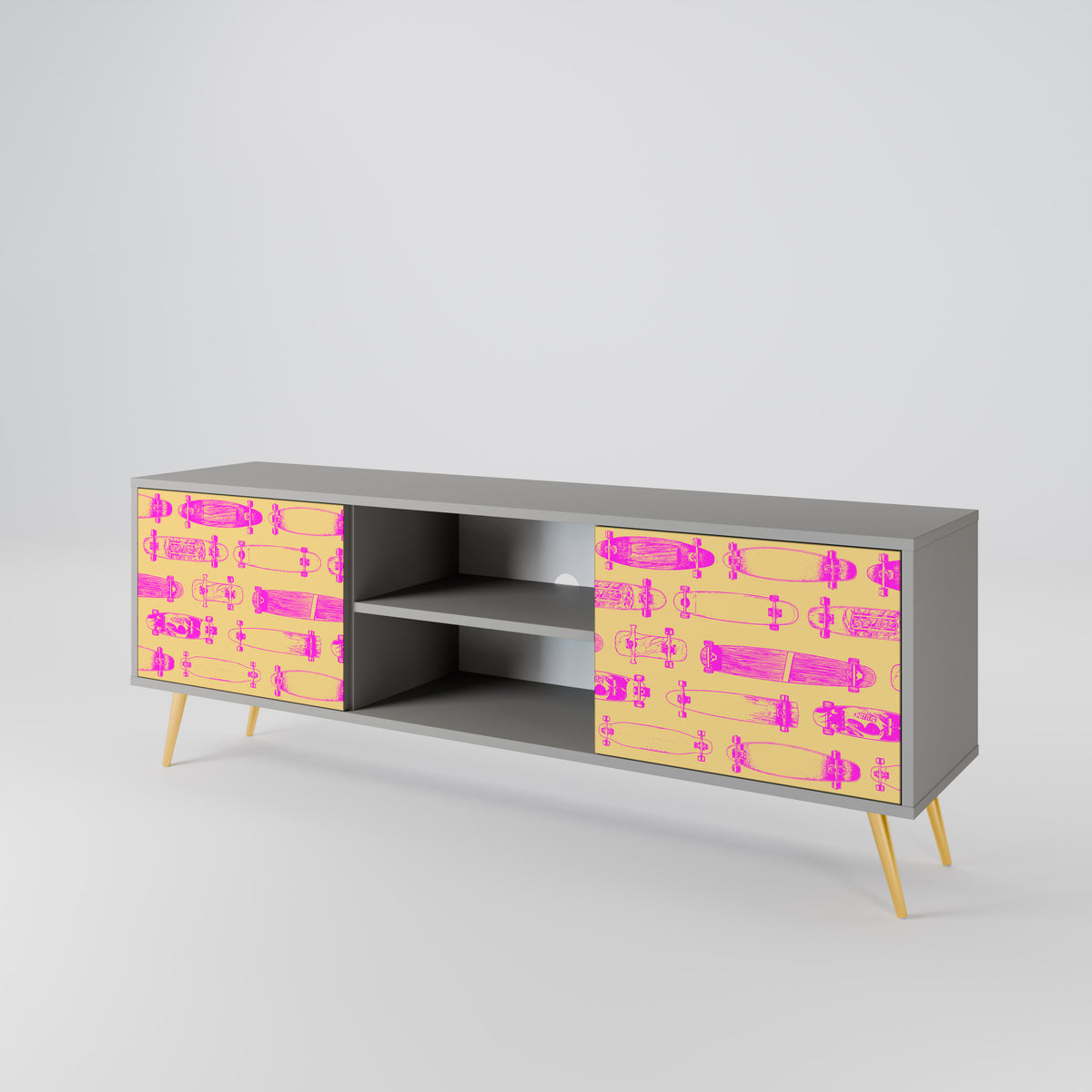 SKATEBOARD ARTISTRY Mueble de TV de 2 Puertas