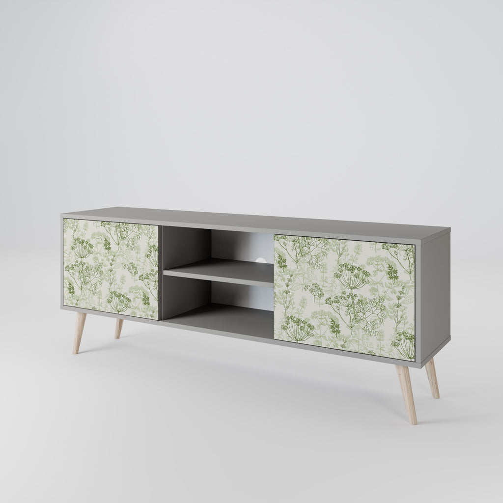 FENNEL BALDACHIN 2-Door TV Stand in Grey Finish