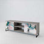 VELVET CROSSING Mueble de TV de 2 Puertas en Acabado Gris