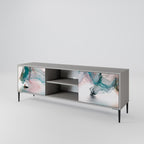 VELVET CROSSING Mueble de TV de 2 Puertas en Acabado Gris