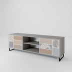 TROPICAL SHAPES Mueble de TV de 2 Puertas en Acabado Gris