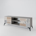 TROPICAL SHAPES Mueble de TV de 2 Puertas en Acabado Gris