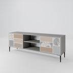 TROPICAL SHAPES Mueble de TV de 2 Puertas en Acabado Gris
