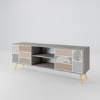TROPICAL SHAPES Mueble de TV de 2 Puertas en Acabado Gris