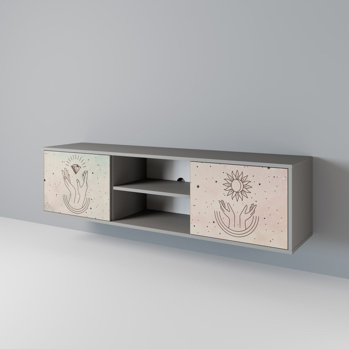 DELICATE BEAUTY Mueble de TV de 2 Puertas