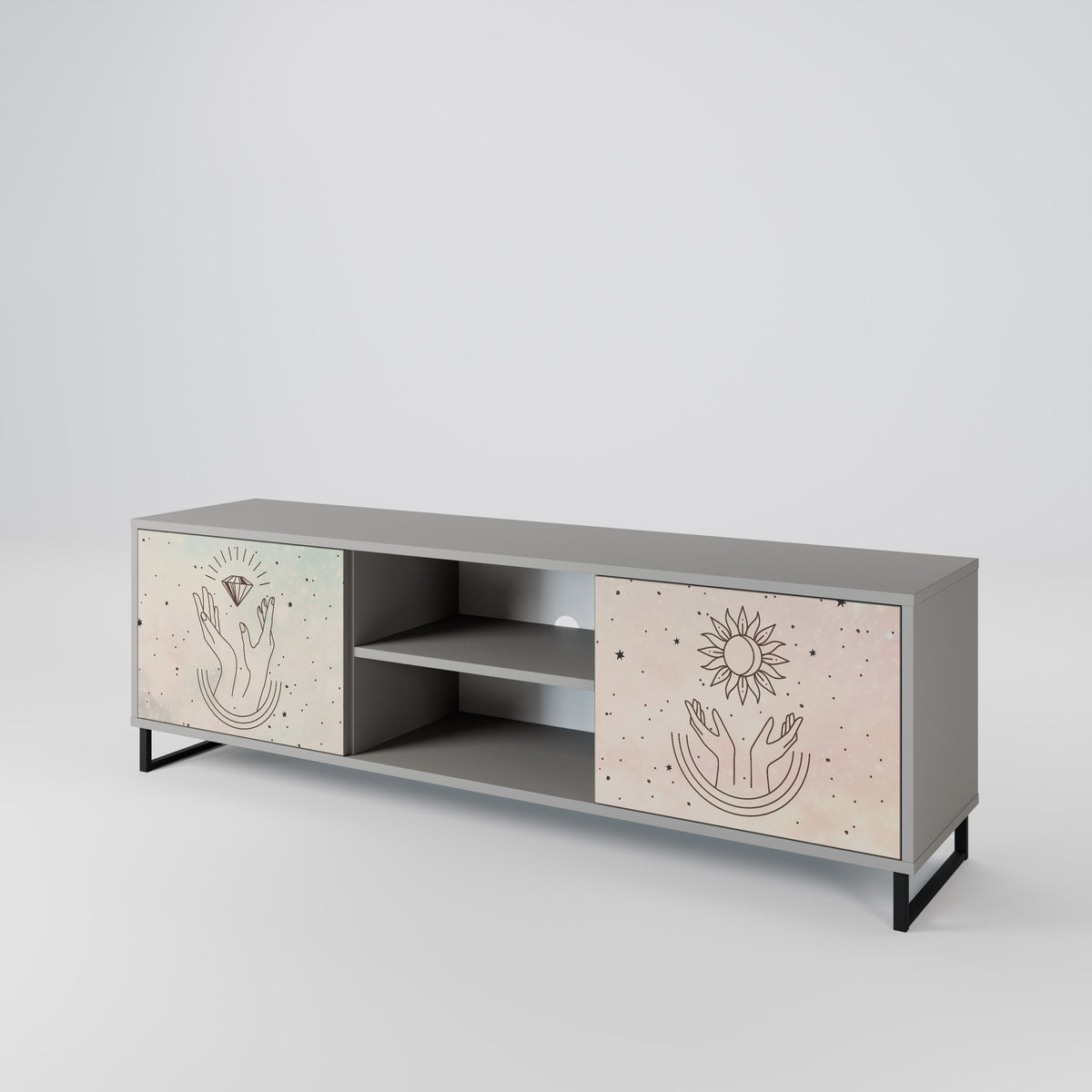 DELICATE BEAUTY Mueble de TV de 2 Puertas