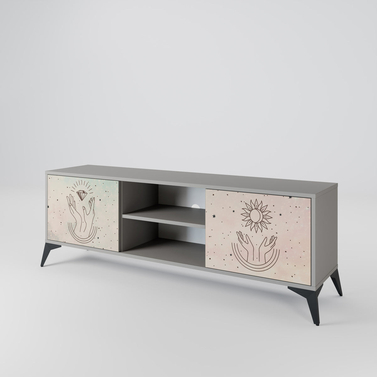 DELICATE BEAUTY Mueble de TV de 2 Puertas