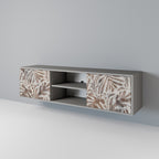 PASSING TIME Mueble de TV de 2 Puertas en Acabado Gris