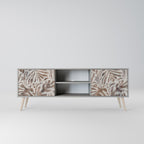 PASSING TIME Mueble de TV de 2 Puertas en Acabado Gris