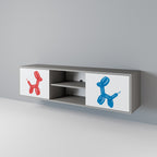 CHILDHOOD MEMORY Mueble de TV de 2 Puertas en Acabado Gris