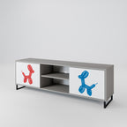 CHILDHOOD MEMORY Mueble de TV de 2 Puertas en Acabado Gris