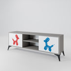 CHILDHOOD MEMORY Mueble de TV de 2 Puertas en Acabado Gris