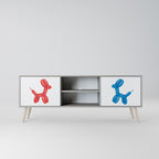 CHILDHOOD MEMORY Mueble de TV de 2 Puertas en Acabado Gris