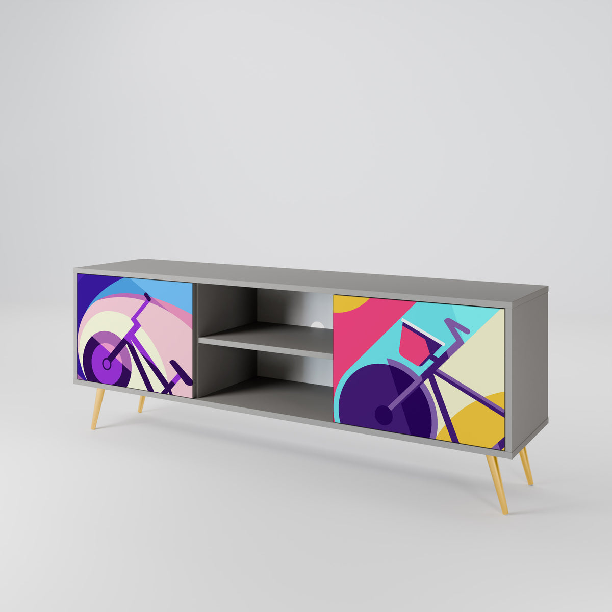 BIKE DREAMS Mueble de TV de 2 Puertas