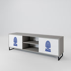 POLISH FOLK ART 2-Door TV Stand in Grey Finish